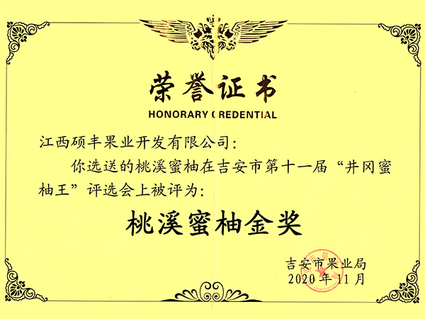 桃溪蜜柚金獎(jiǎng)2020年